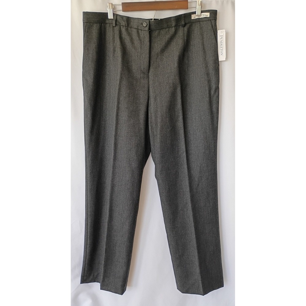 Pendleton Womens 18 Gray 100% Virgin Wool Dress Pants NEW Office Work Trousers